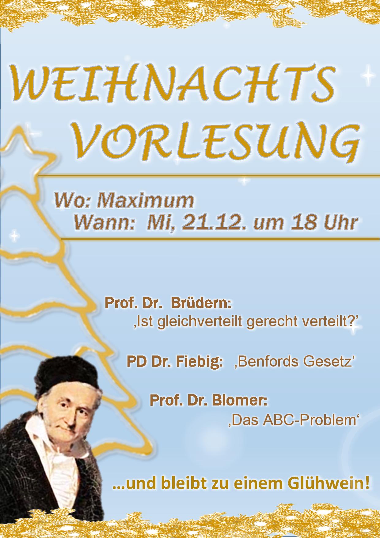 Weihnachtsvorlesung im Maximum.